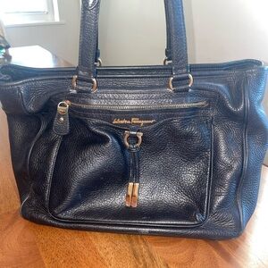 Authentic Salvatore Ferragamo Black Leather Bag
